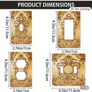 Ornate Gold Decorative Switch Plate Covers (Plastic)